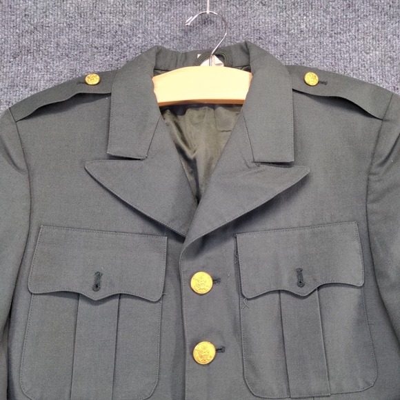 U.S. Army Serge Green Military Dress Uniform Coat Green Size 36 Poly Wool Blend - Picture 9 of 13